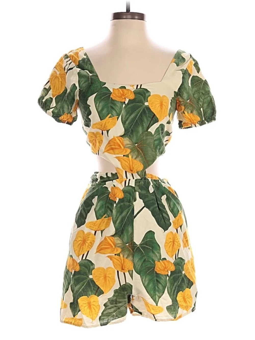 Farm Rio Yellow & Green Tropical Print Women's Dress